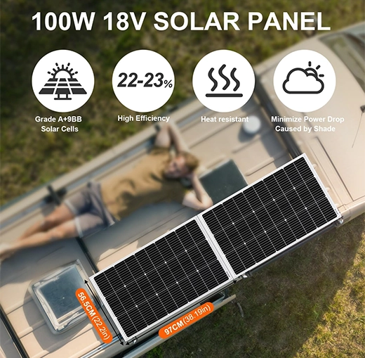 Kit Solaire DOKIO 2PC 100W 18V - Panneau photovoltaïque Efficace