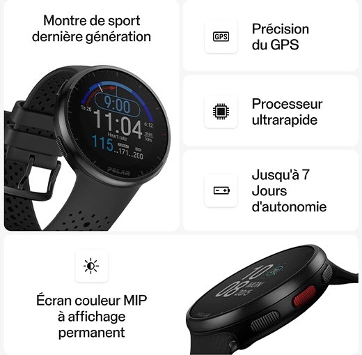 Montre GPS multisports Polar Pacer Pro Grey/Black