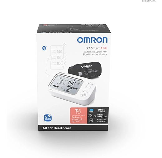 OMRON X7 Smart : Tensiomètre AFib, votre santé protégée.