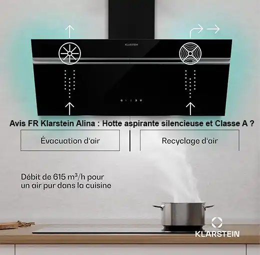 Avis Klarstein Alina : Hotte aspirante silencieuse et Classe A ?