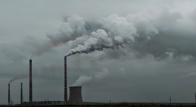 Cheminées d’usine émettant de la fumée