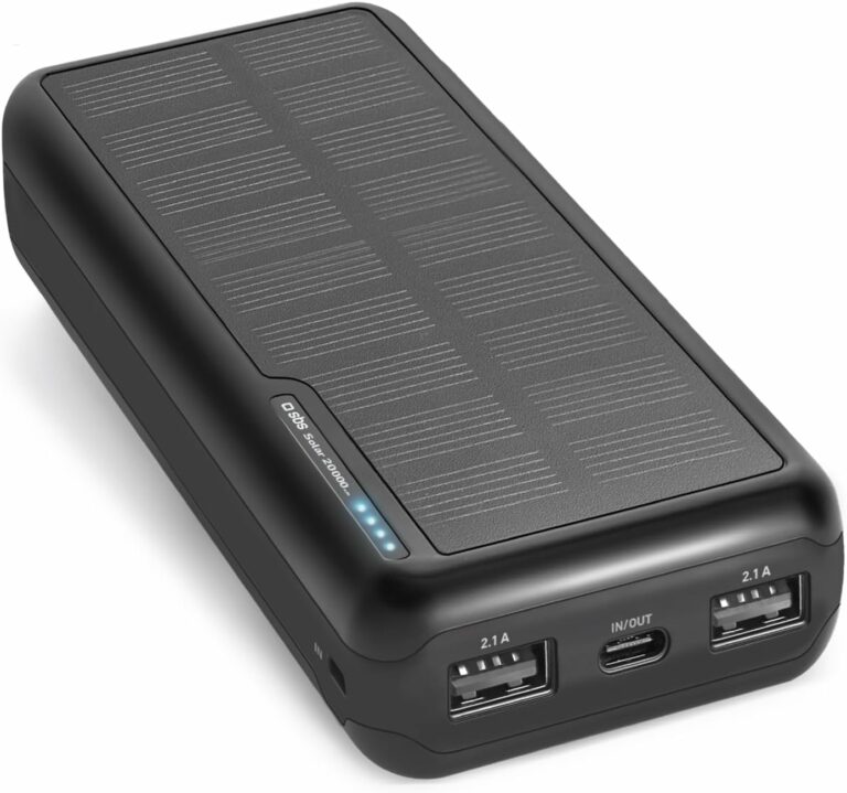 Batterie externe solaire 20000mAh avec panneau intégré