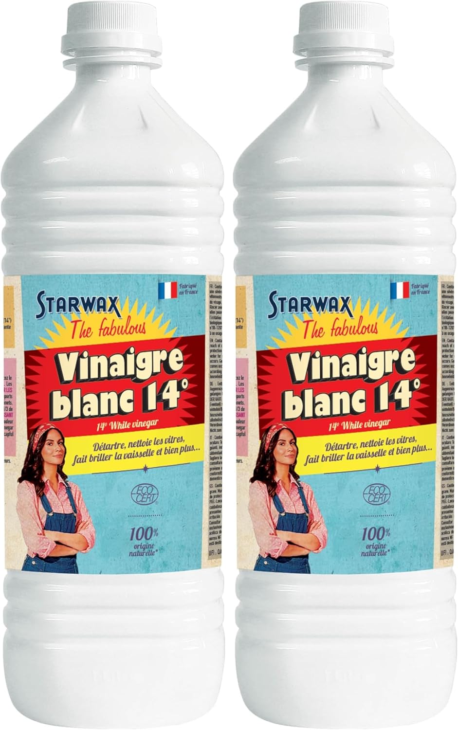 Vinaigre blanc ménager 14 degrés Starwax 1 litre