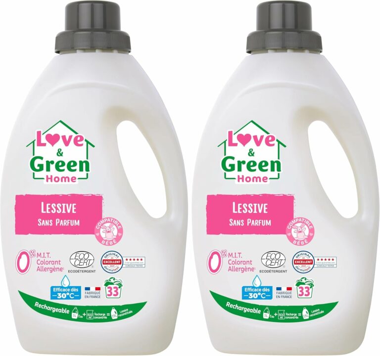 Lessive écologique rechargeable sans parfum Love & Green